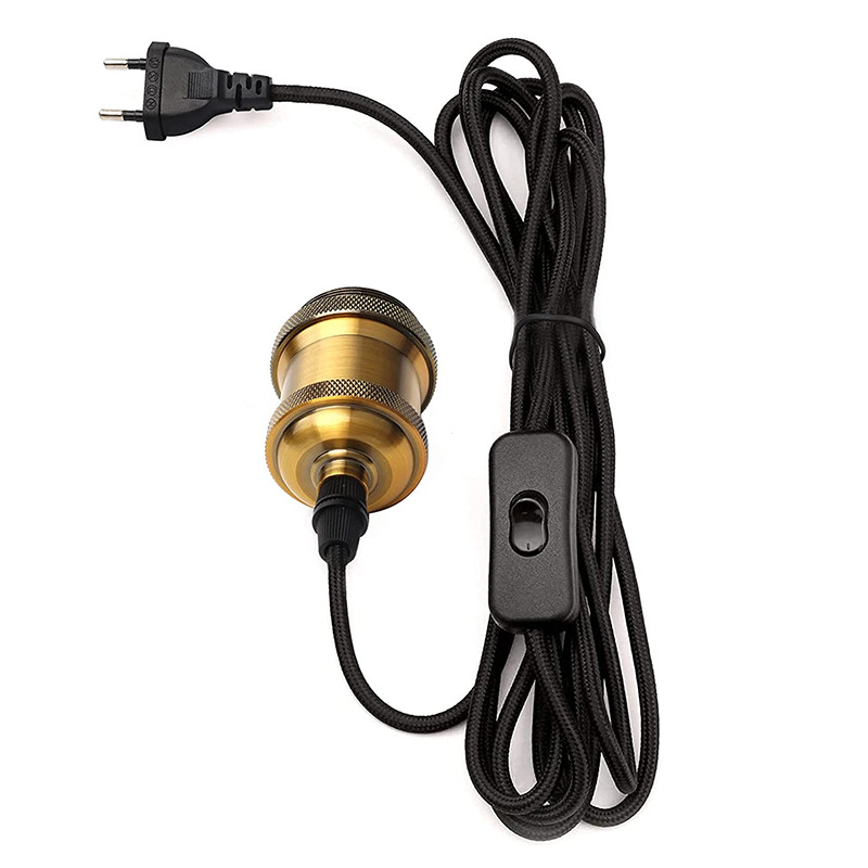 Support de lampe suspendue en métal E27, 3.5M, avec câble et prise, avec prise ue, câble de lampe Vintage