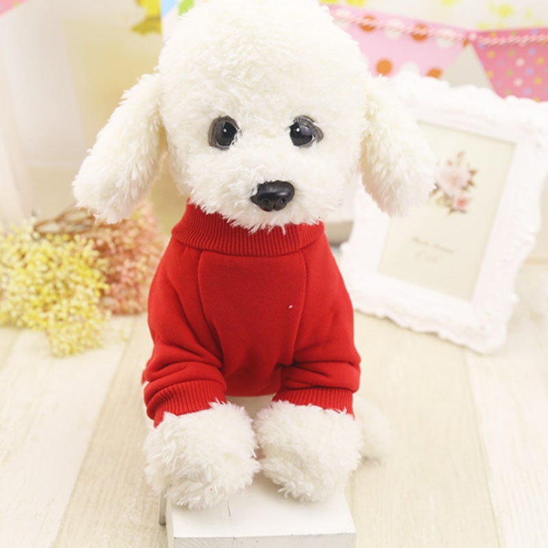 Huisdier Honden Sweater Lente Herfst Mode Effen Kleur Sweatshirt Voor Kleine Honden Puppy Casual Thicken Warm Fleece Trui Kleding