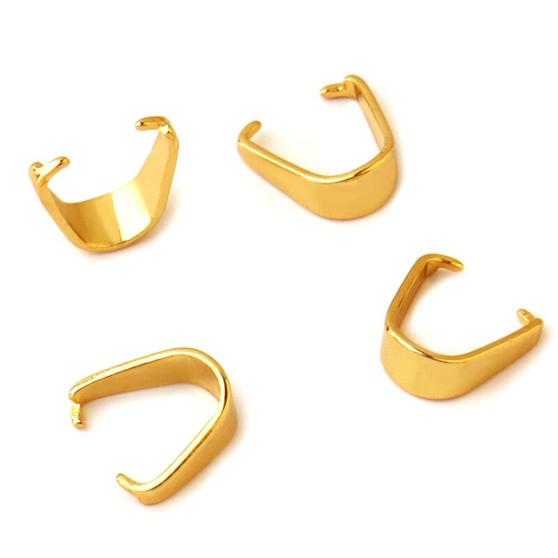 100 sztuk ze stali nierdzewnej stalowy wisiorek klipy haczyki zaciski klamrami klamra naszyjnik charms hak złącze dla DIY akcesoria do wyrobu biżuterii: Gold / 3x7mm