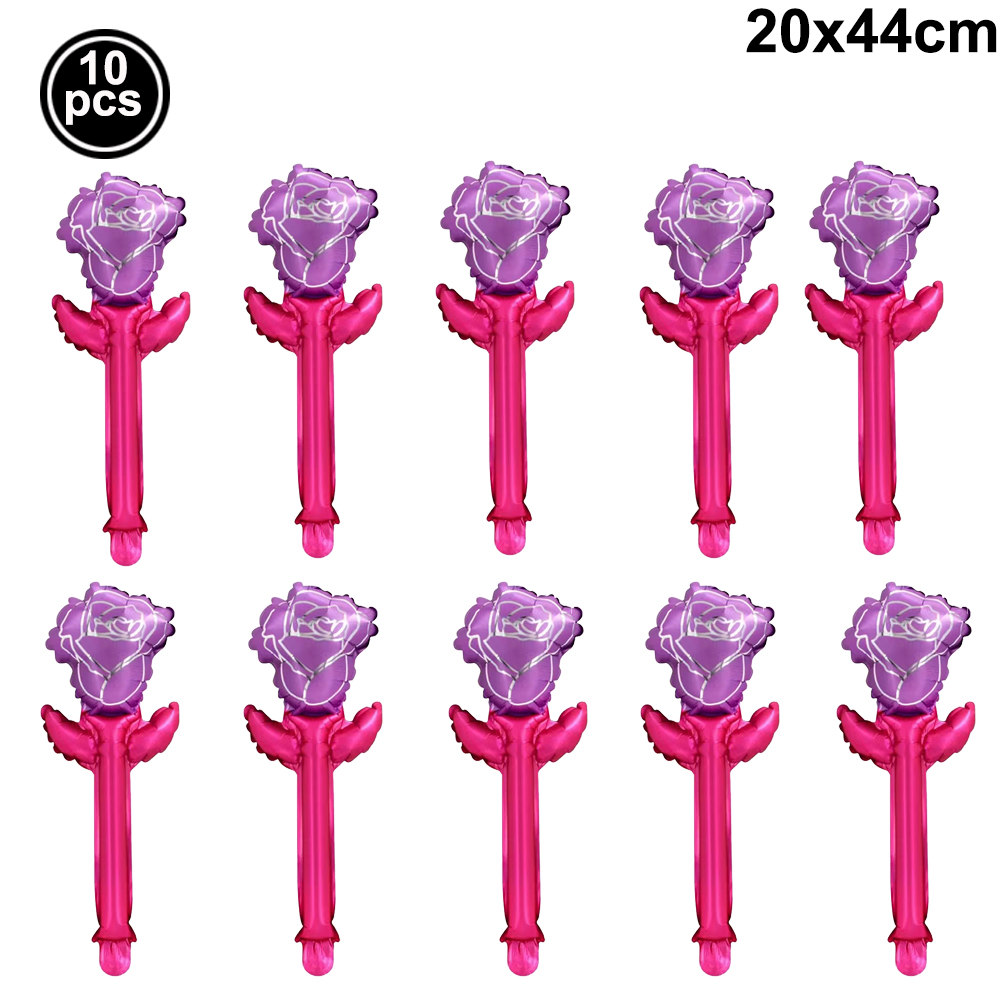10pcs Mini Rose Flower Balloons Rose Shaped Balloons Birthday Wedding Balloon Mother's Day Decoration Baby Shower Party Supplies: ROSE RED