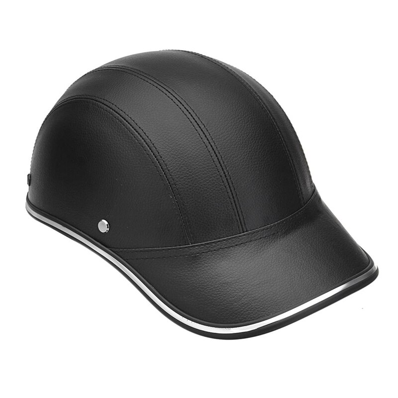 Motorfiets Lederen Helmen Fiets Scooter Half Open Gezicht Beschermende Helm Helm-Veiligheid Unisex Racer Helm Baseball Cap-veiligheid