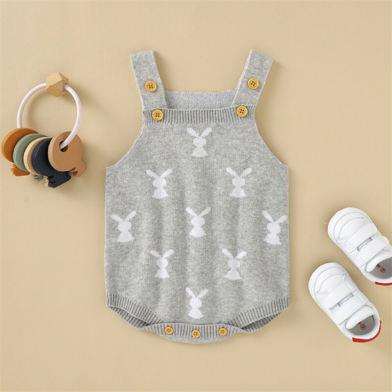 Newborn Baby Girl Clothes Infant Boy Bunny Romper Jumpsuit Overall Easter Outfit