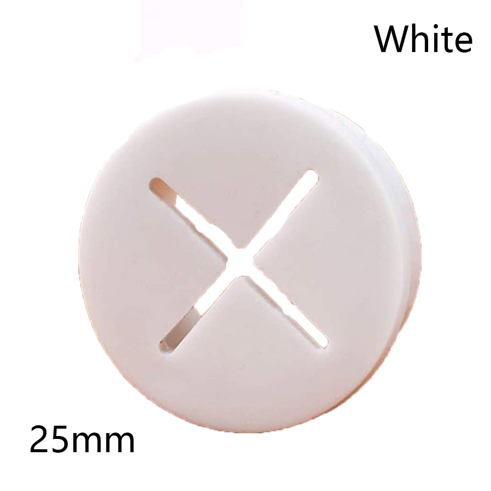 1PC 35/50mm Wire Hole Covers Grommet Computer Desk Cable Hole Cover Cap Plug Furniture Line Tidy Storage Holder Cable Fastener: 25mm White