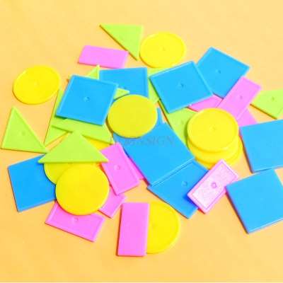 Material didáctico de matemáticas, juego de gráficos de gran tamaño de plástico geométrico para reconocer la escuela primaria de primer grado
