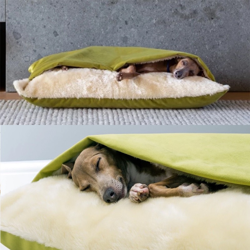Camas y muebles Cama para mascotas para perros con cubierta extraíble Perrera grande Bolsa cálida para perros con manta Casa para perros grandes Accesorios para mascotas