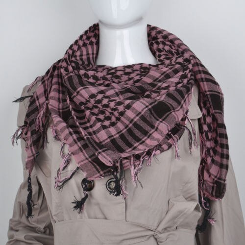 Femmes arabe shemagh keffieh palestine écharpe châle kafiya 13 couleurs: Noir rose