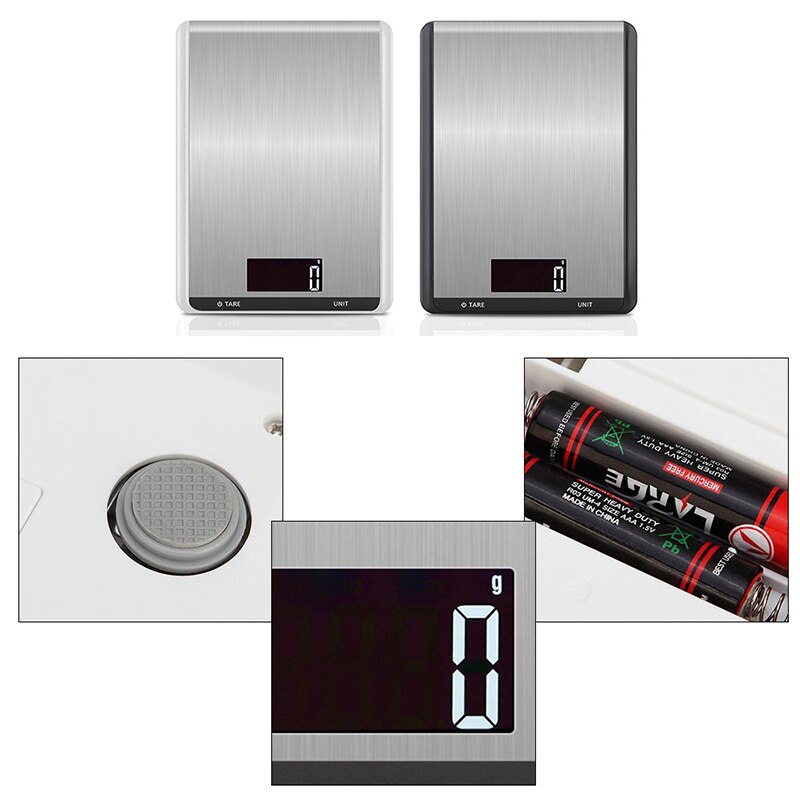 Junejour Rvs Digitale Keukenweegschaal Elektronische Weegschaal Voedsel Bakken Schaal Lcd Backlight Display Digitale Keukenweegschaal