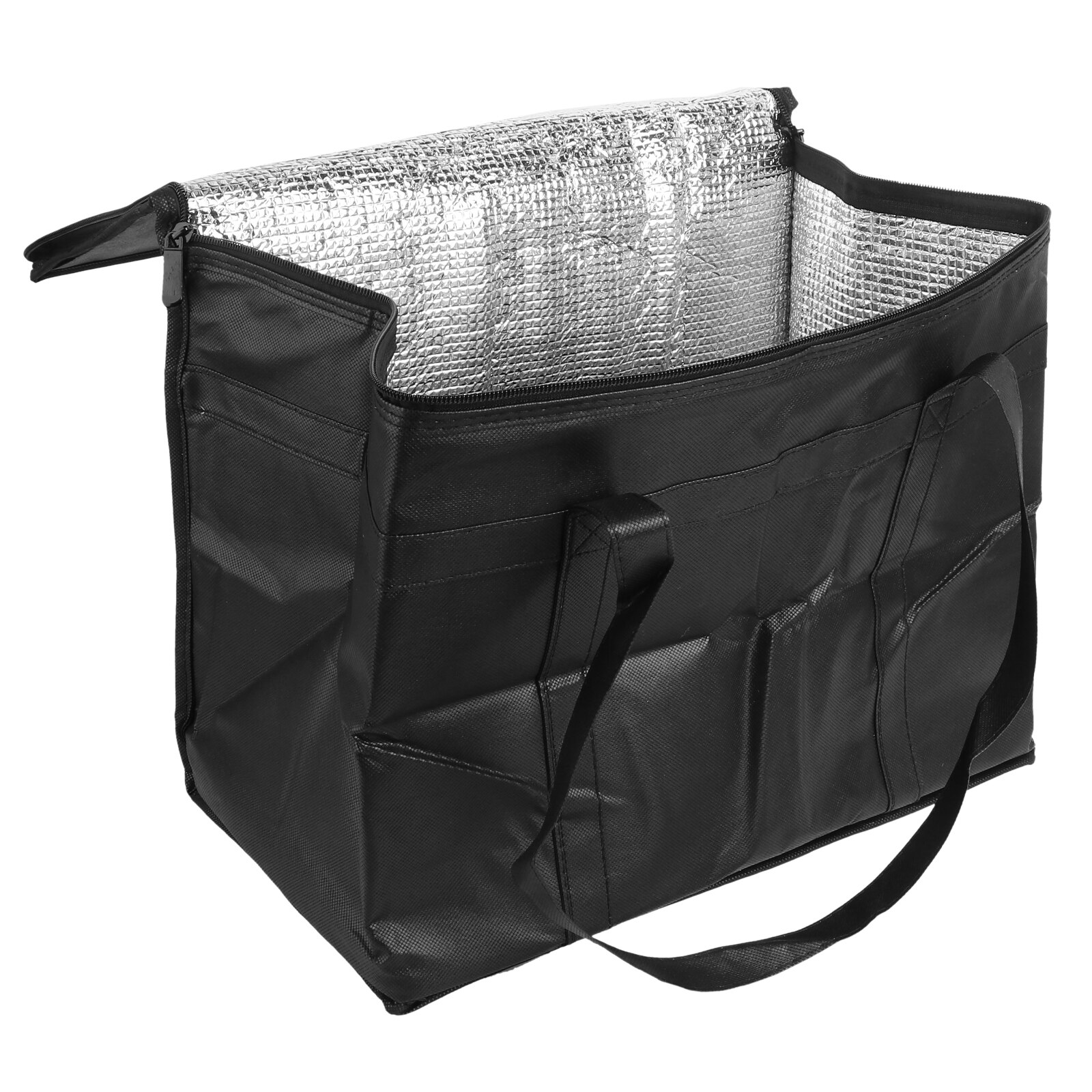 Reusable Grocery Bag Insulated Tote Cooler Bag Heavy Duty Shopping Bag (Black)
