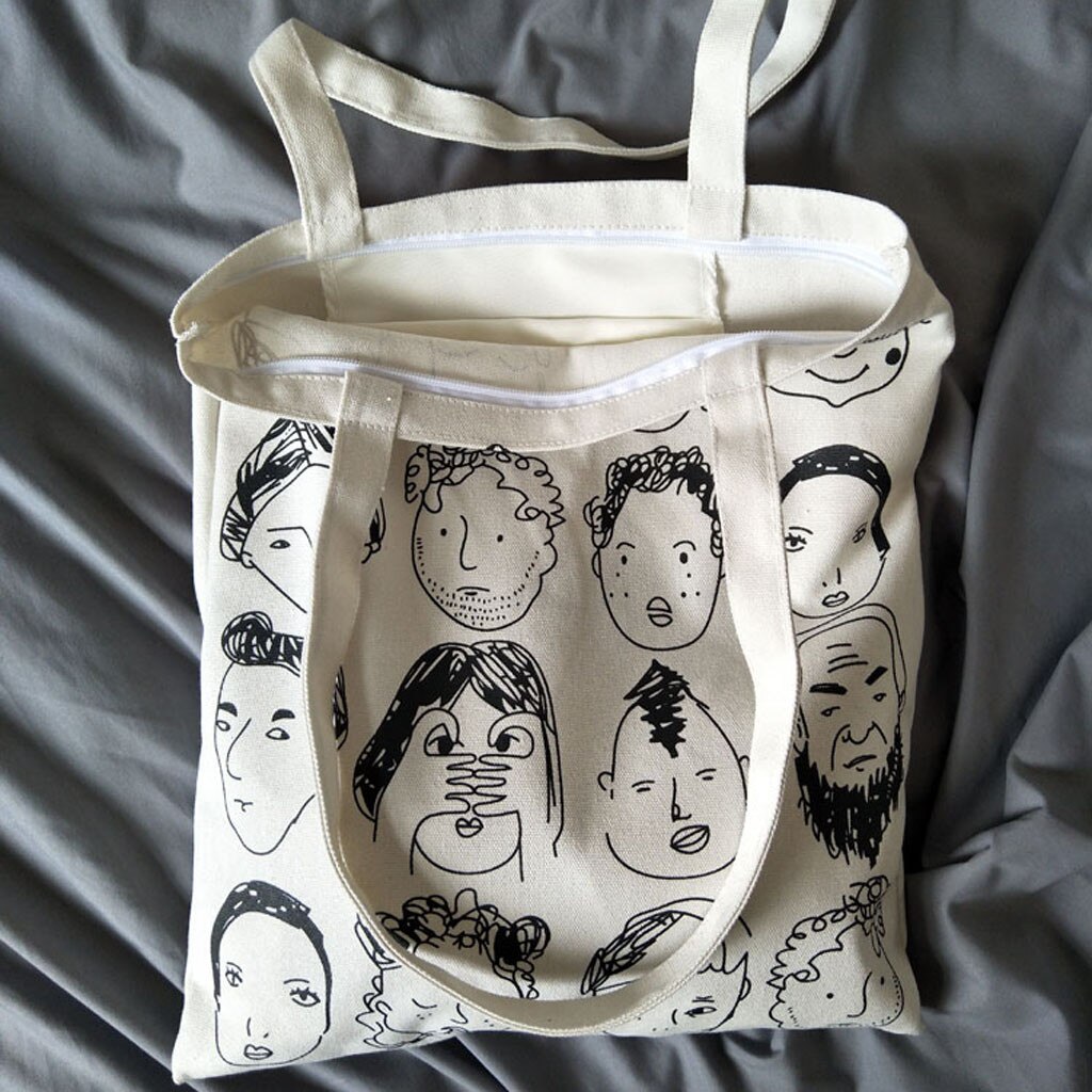 Herbruikbare Boodschappentas Mode Vrouwen Canvas Tote Bag Printing Bolsa De Compras Handvat Eco Shopper Tassen Schoudertassen Praktische