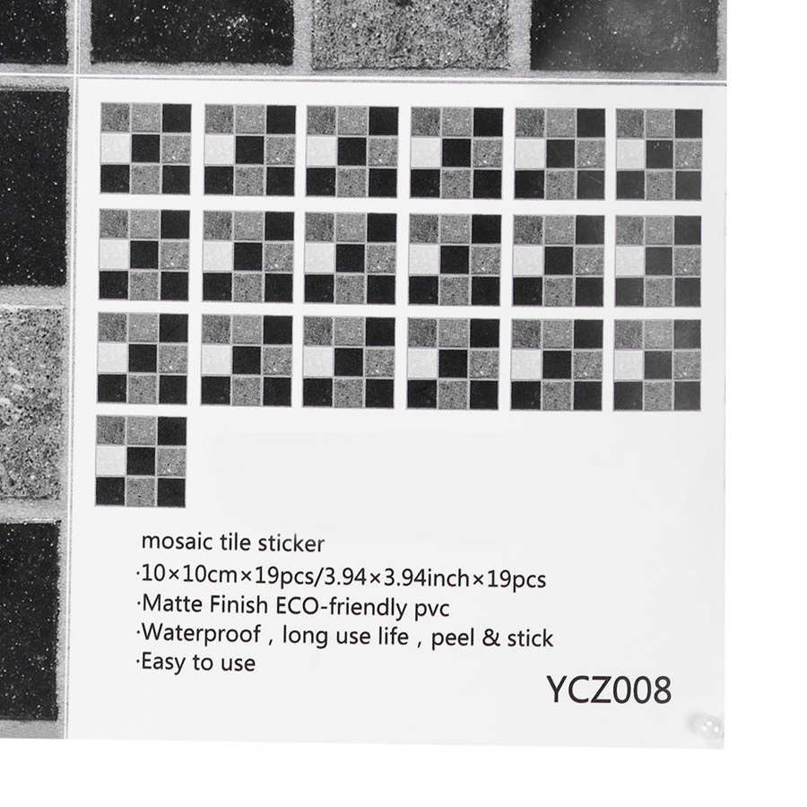 PVC Floor Wall Tiles Floor Sticker Waterproof Non-slip Splashback Tiles Decorati