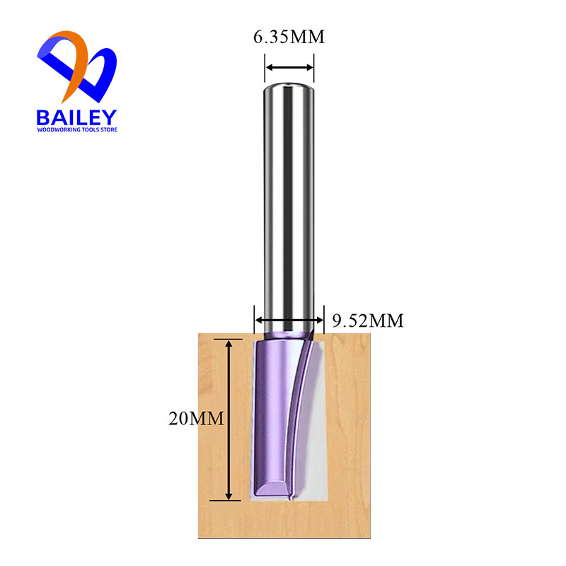 BAILEY 1PC Reinigung Boden Router bisschen Gravur Holzbearbeitung Werkzeug Ende Fräser CNC für Holz Verarbeitung Maschine: Braun
