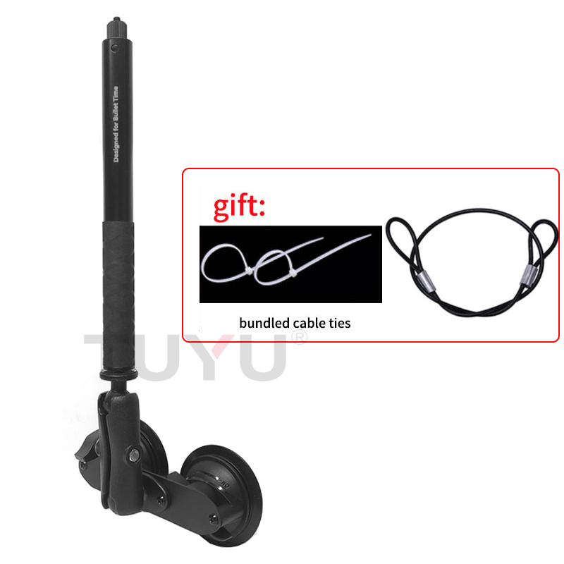Support de ventouse de voiture à double tête de boule de 1 pouce, adapté à la perche à Selfie Invisible pour Insta360 One R X2 Gopro Max, accessoires: TY91-04