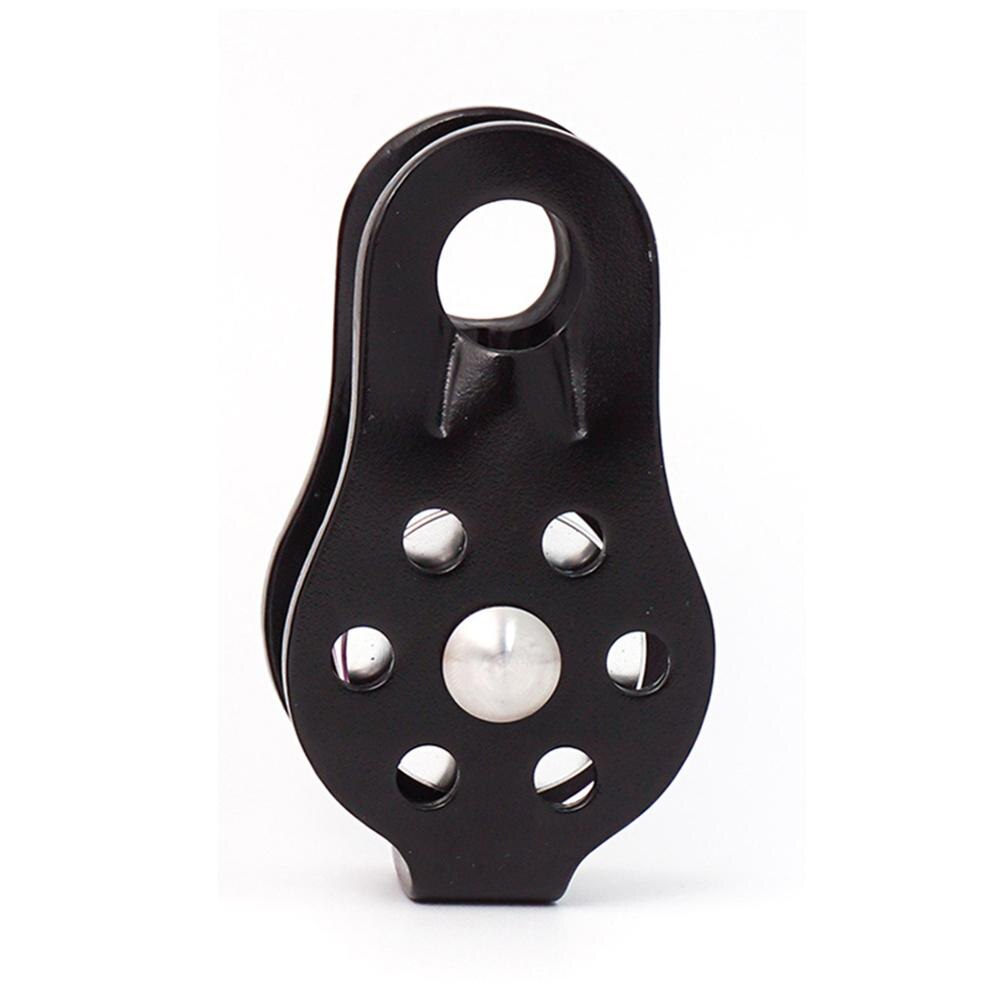 Aluminum Alloy Single Rope Outdoor Mountaineering Climbing Cave Pulley Fixed Single Pulley Crossing Rescue Cave Hoisting Pulley: Black