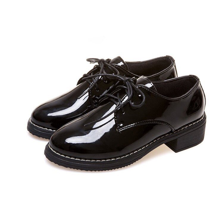 Chaussures plates Oxford à lacets pour femmes, Style britannique décontracté,: Bright / 39