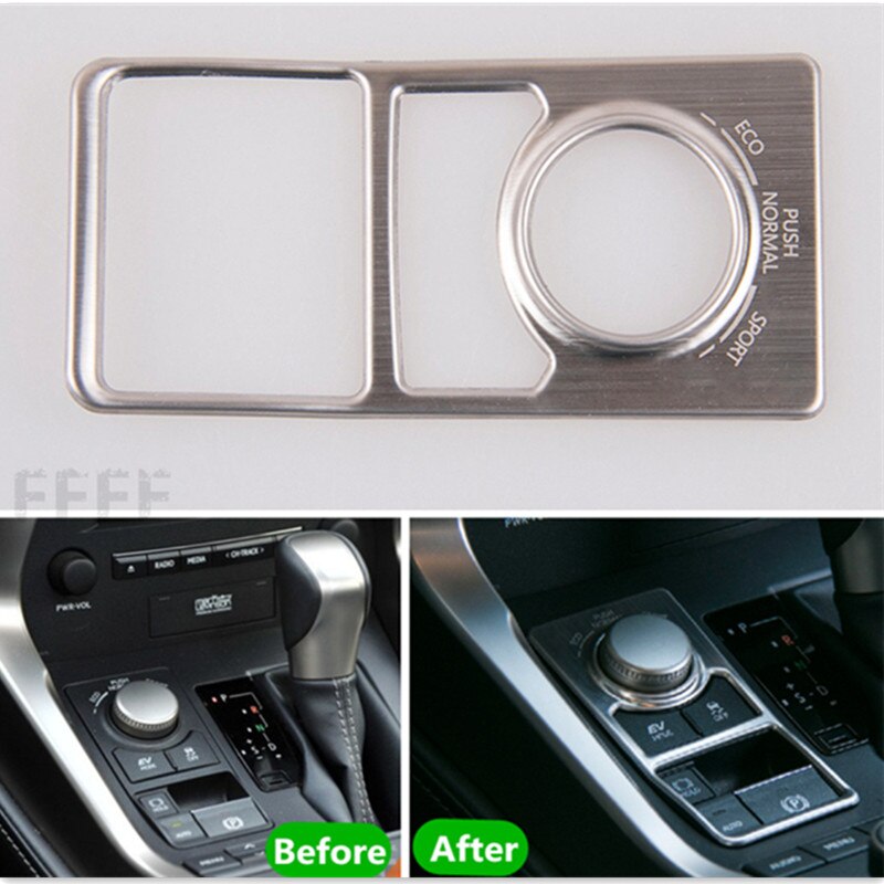 CNORICARC Stanless Steel Center Console Mode Button Decorative Frame Car Interior Trim Cover Sequins For Lexus NX 200 300H 200t