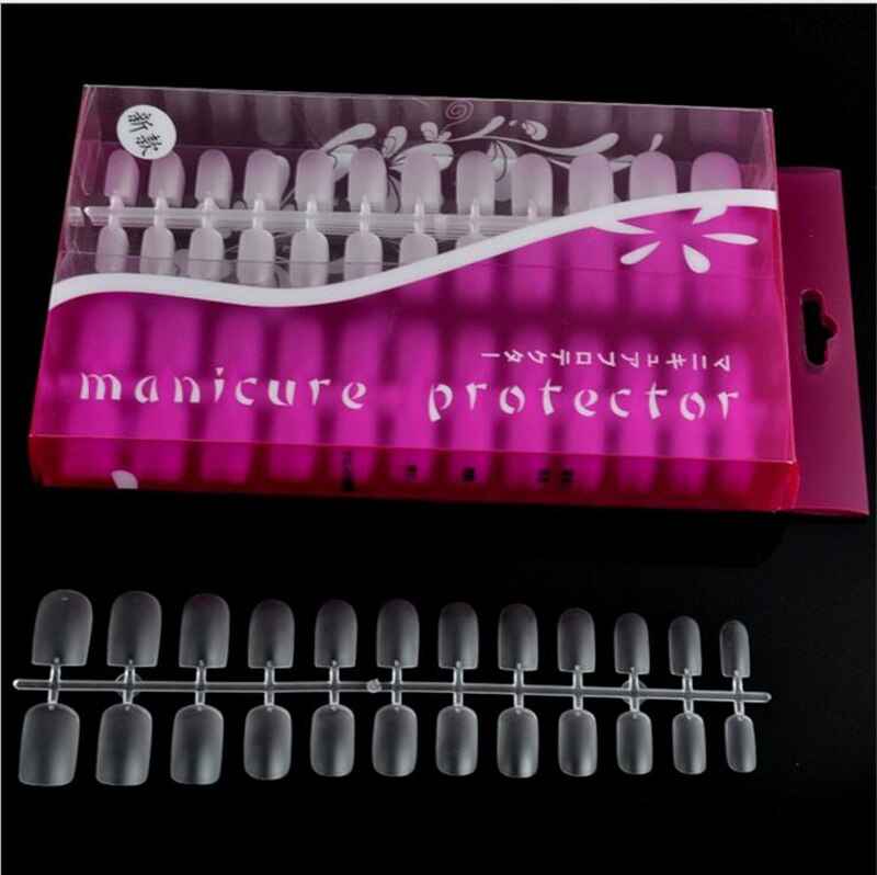 288 stk gør-det-selv 12 størrelser skønhed ovale falske negle korte fulddækkende negle ultra slim naturlig akryl uv gel nail art tip  ft051