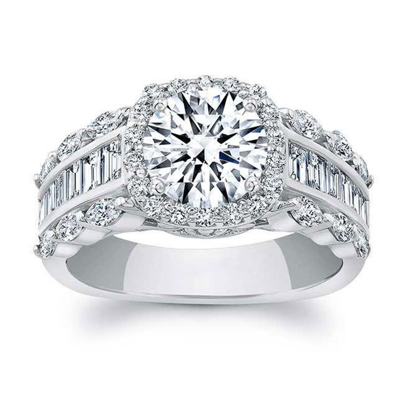 Huitan Wedding Ring Voor Vrouwen Prong Instellen Verzilverd Engagement Ring Met Clear Cubic Zirkoon Dames Vinger Ring