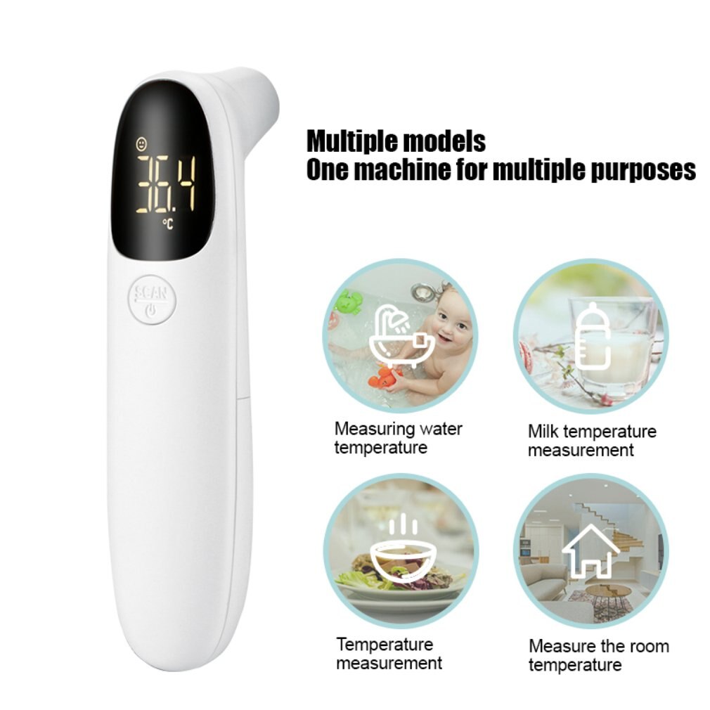 Handheld Non-contact Forehead Ear Thermometer Infrared Digital Thermometer Gun Home Office Fever Temperature Measure Tool