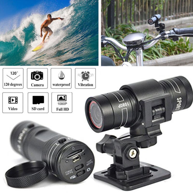 Mini  f9 hd 1080p cykel motorcykel hjelm sport kamera videooptager dv camcorder mini kamera