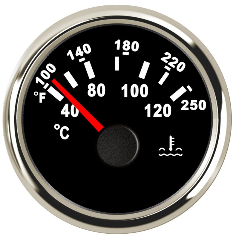 2 &quot; 52mm marinemotorer vandtemperaturmåler temp meter hvid 40-120 grader til båd rv bil motorcykel lcd display måler: Bs