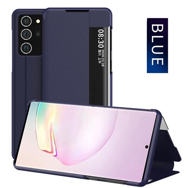 Smart View Caso di Vibrazione per Samsung Galaxy S20 S 20 Ultra S20Ultra Casi Fundas Copertura di Cuoio Magnetica per Samsung S20 ultra Astuccio: S20 Plus / Blue