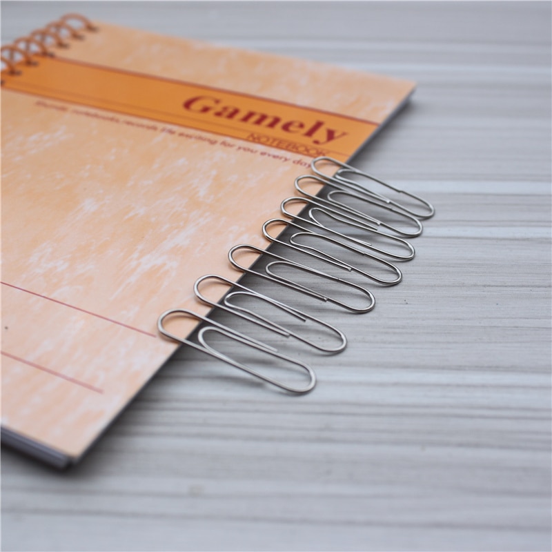 80PCS/Box offic Metal paper clip bookmark memo clip Office stationery supplies round clips