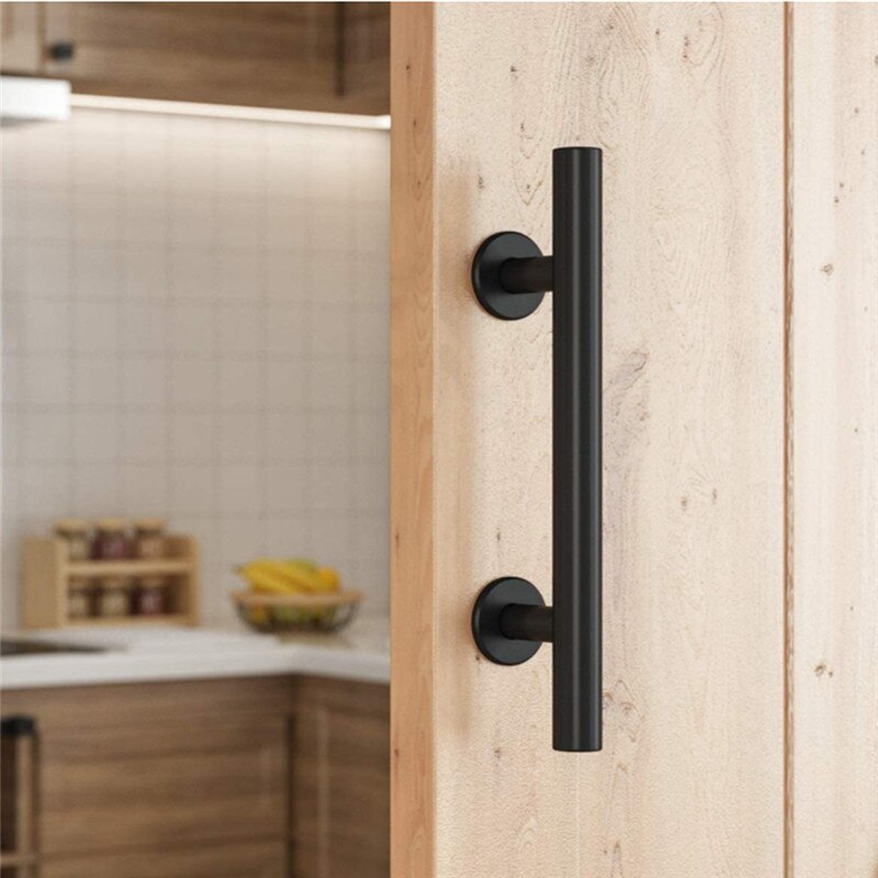 12" Carbon Steel Sliding Barn Door Pull Handle Wood Door Handle Black Door Handles For Interior Doors Handle