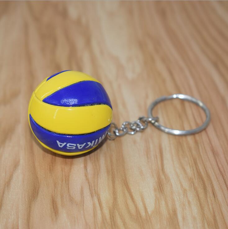 Mini PVC Volleyball Keychain ball toy Sport Key Chain Car Ball Key Holder Ring For Players Men Women Keyring Birthday