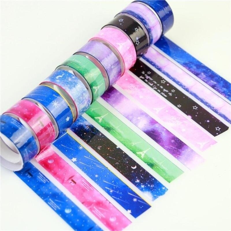 5 Pcs Diy Decor Sterrenhemel Washi Roll Sticker Masking Tape Adhesive Decoratieve