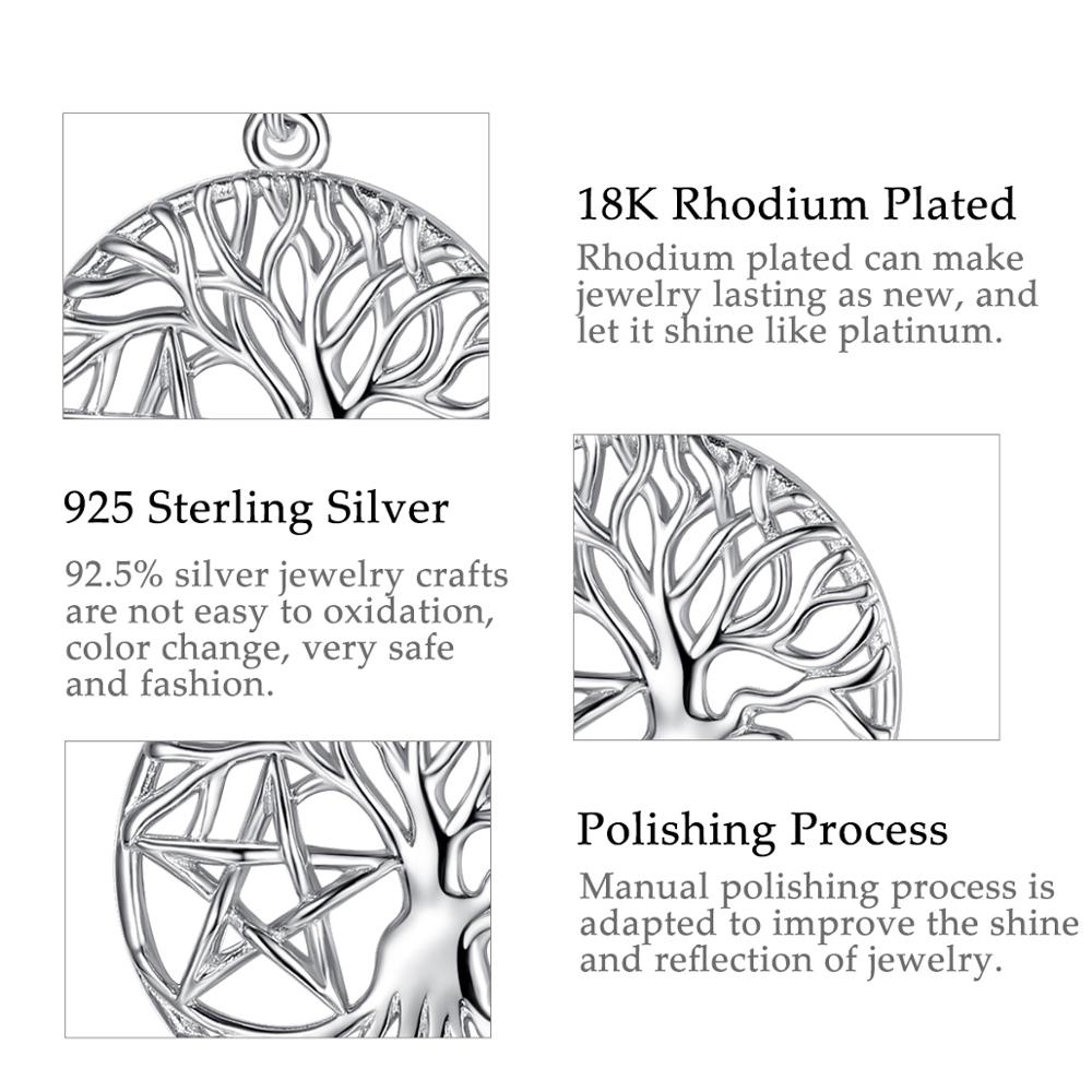 Eudora 100% 925 sterling silber halsketten mit keltischem knoten und lebensbaum-anhänger mit stern, bezaubernder schmuck für damen, beste  d418