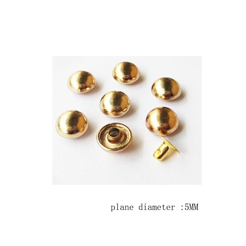 Remaches de hongo redondos de 6mm, remaches de cobre con cara de hierro, cuero, Cartera de artesanía, botones de sujeción, 100 Uds. Por lote