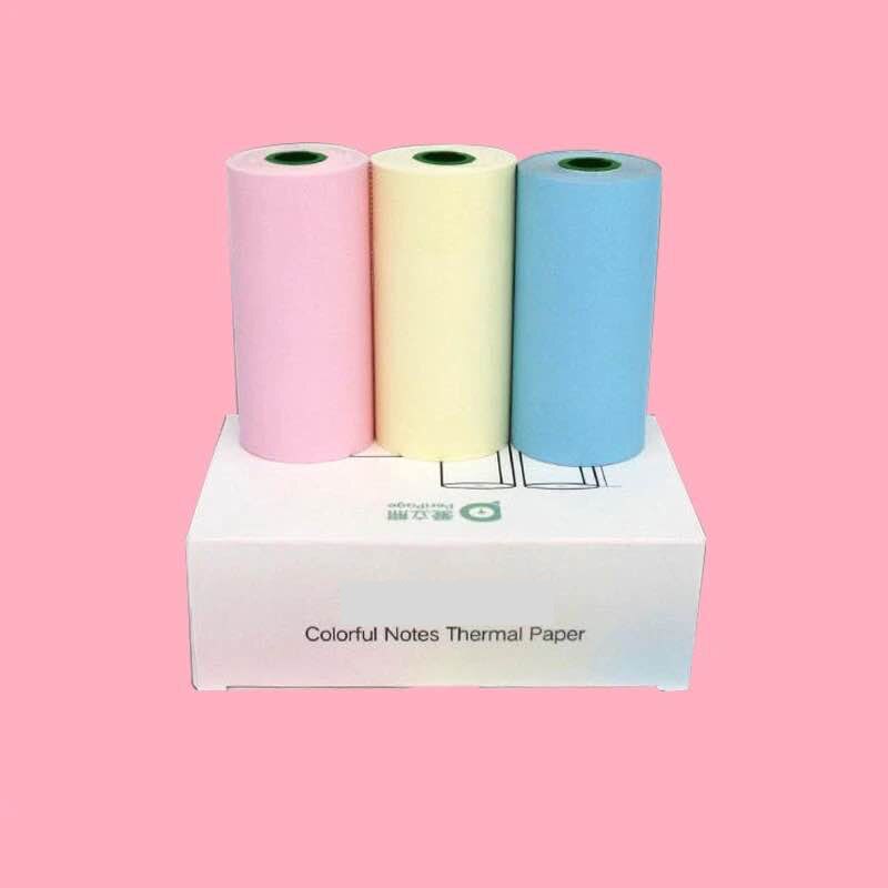 【For Peripage A6 】Official Originele Peripage Thermisch Papier Label Sticker Transparant Sticker Papier: 3 Rolls Color Paper