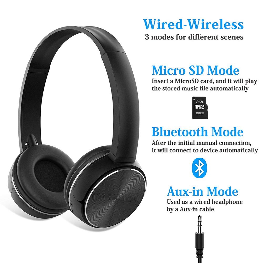 Fanshu Bluetooth Kopfhörer Sport Stereo Hände Frei Kopfhörer Über Ohr Drahtlose Musik Headset Unterstützung TF Karte FM Radio Mit Mic