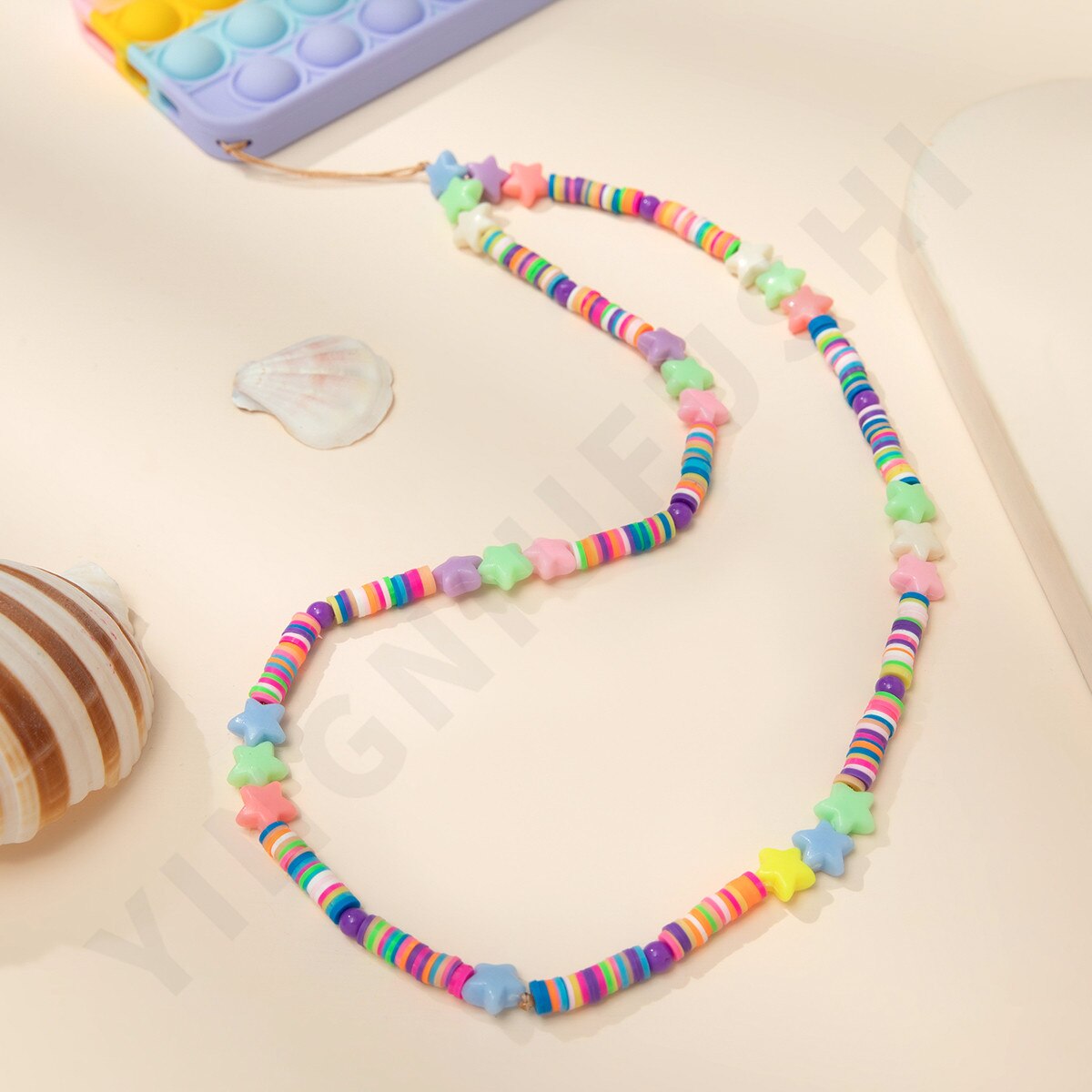 Kleurrijke Acryl Kraal Lange Mobiele Telefoon Keten Mobiele Telefoon Strap Anti-Verloren Lanyard Voor Vrouwen Zomer Sieraden Telefoon Accessoires