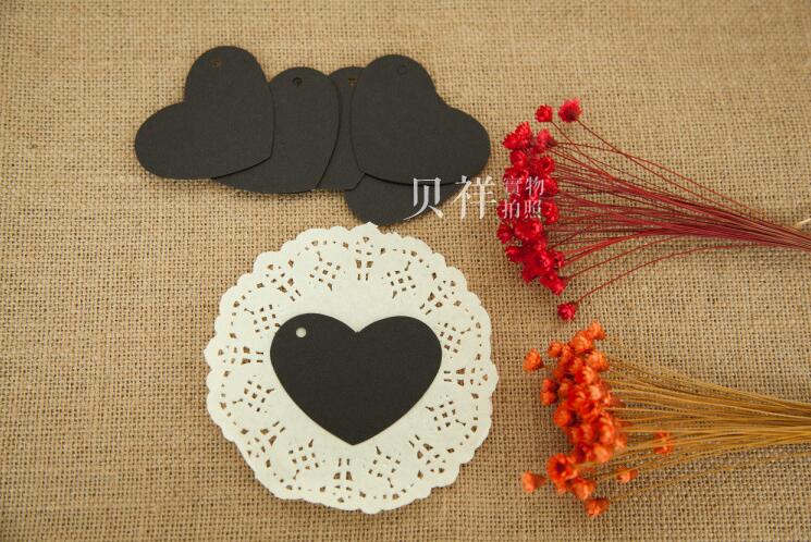 100 stuks doe-het-zelf hartvormige hanglabels voor bruiloften, bruine kraftpapieren labels voor kleding