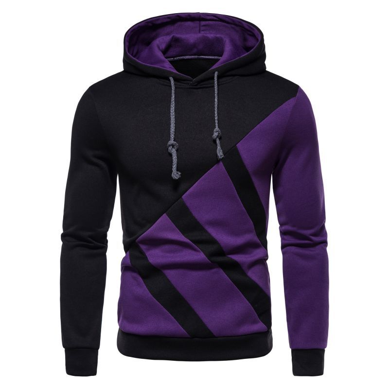 Camisola com capuz para outono/inverno 2021 novo masculino casual cor combinando grande tamanho pulôver camisola com capuz moletom com capuz: XL / ROXO