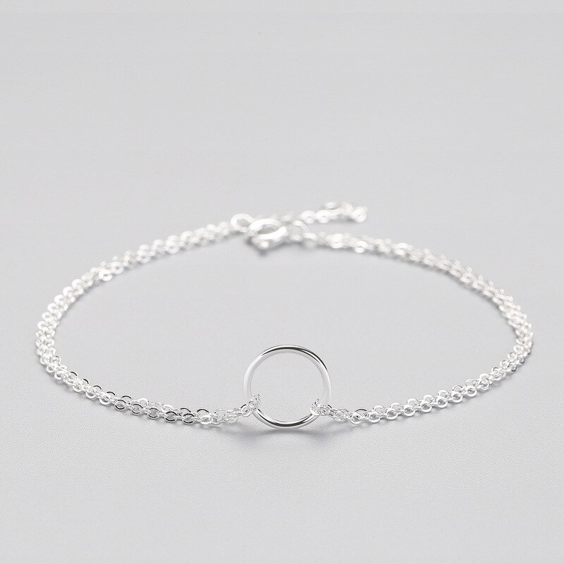 925 Sterling Zilveren Sieraden Simple Mode Cirkel Armband Fijne Sieraden Voor Vrouwen Verjaardag Party Accessoires Cadeau