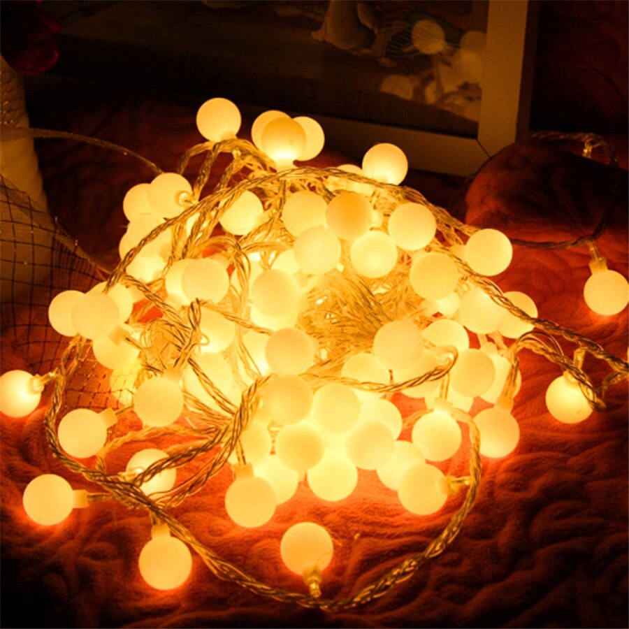 Thrisdar 10m 100 led kersenballen lichtslingers voor bruiloften, kerstverlichting, terrasdecoratie voor feesten en partijen.