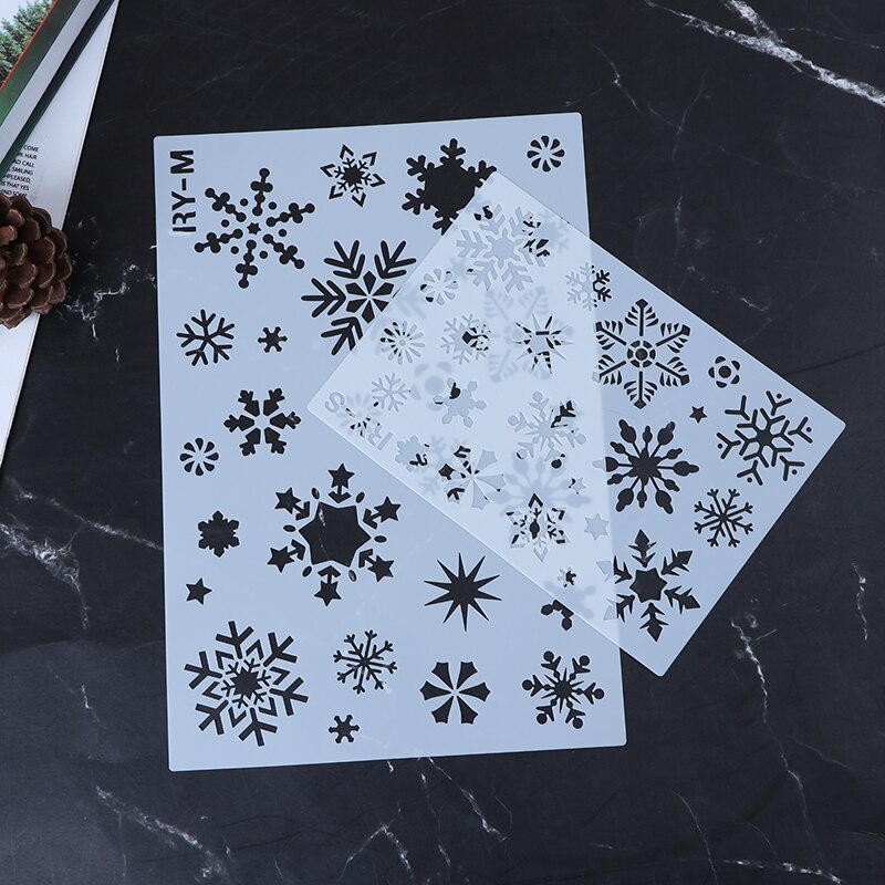 S M L śnieg święta bożego narodzenia śnieżynka DIY szablony warstwowe malowanie kolorowanka szablon zimowy wytłaczanie dekoracyjne