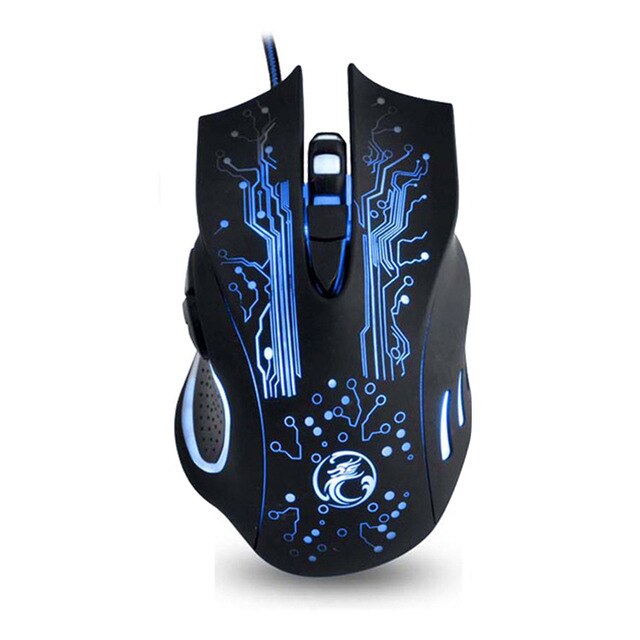 Giausa gaming sport headset stereo bas hörlur mikrofon led ljus för  ps4 xbox en pc +5000 dpi 6 knappar pro gaming mus: E