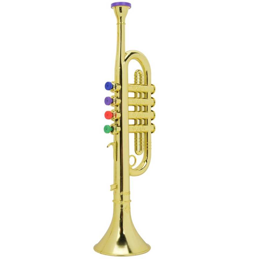 Børn trompet gylden belagt børn førskole musik legetøj blæseinstrument