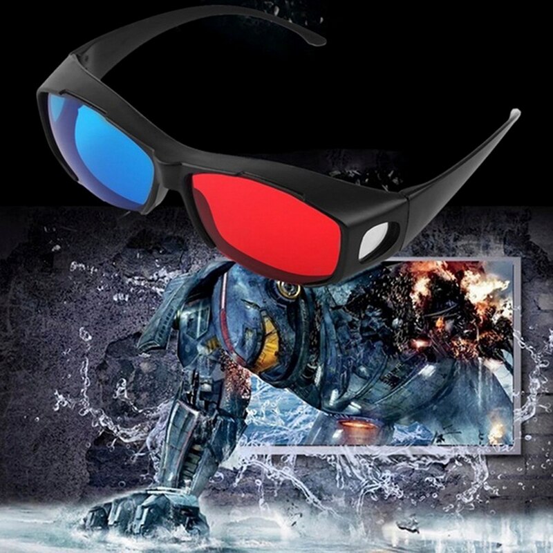 1Pcs Red Blue 3D Glasses Black Frame For Dimensional Anaglyph TV Movie DVD Game