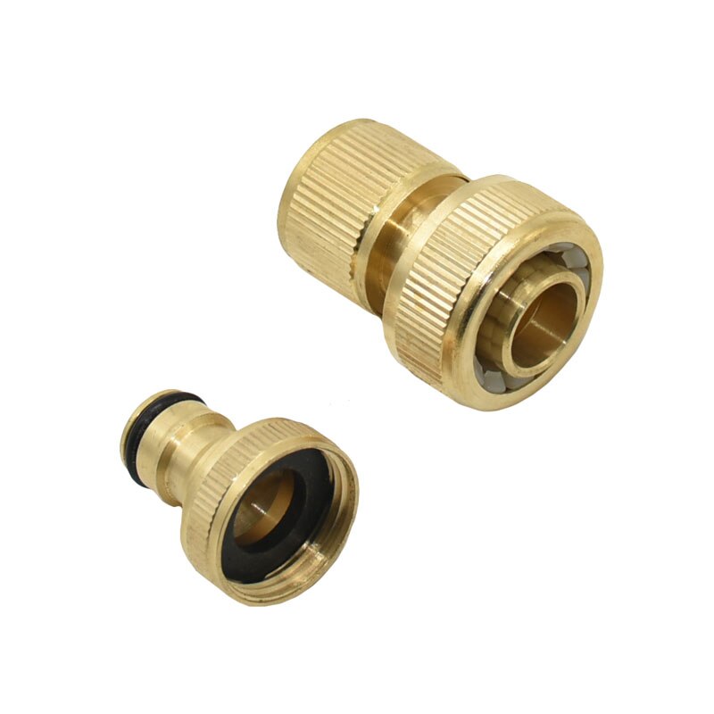 Haveslange 1/2 5/8 3/4 to 3/4 " hun lynkobling messing 16mm 20mm kobber metal gevind vandrør tilslutning 1 sæt