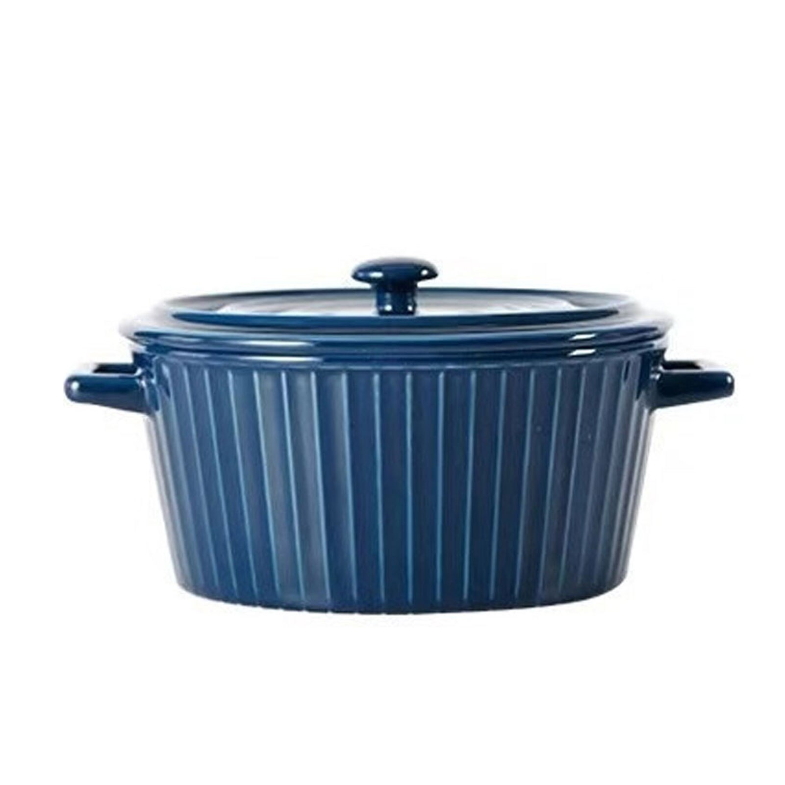 Grand bol à soupe en céramique de 1200ml, avec couvercle et poignée, ustensiles de cuisine, vaisselle: Blue