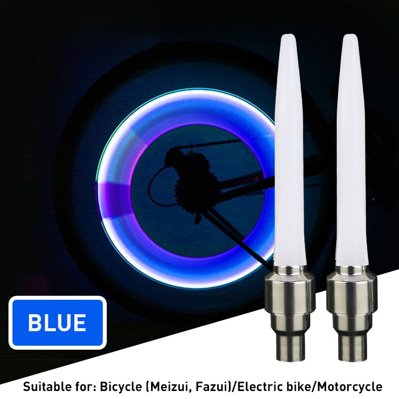 Luz para bicicleta con tapa de válvula de neumático, luces para bicicleta, lámpara Led de 4 colores para ciclismo, TXTB1: blue