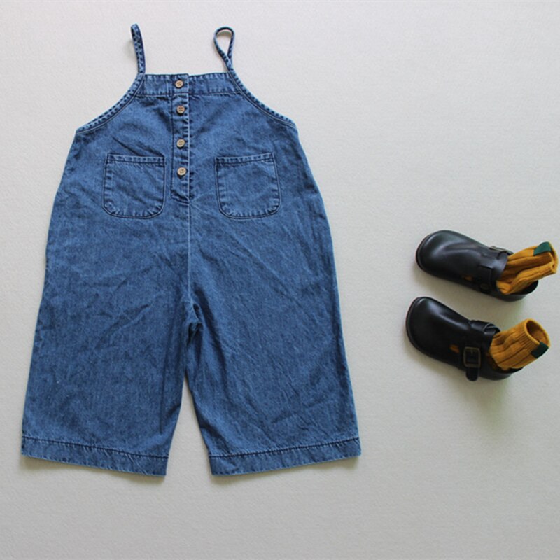 Kids Denim Jumpsuit Korean Toddler Boys Girls Playsuit Baby Outfit 6M-7Year