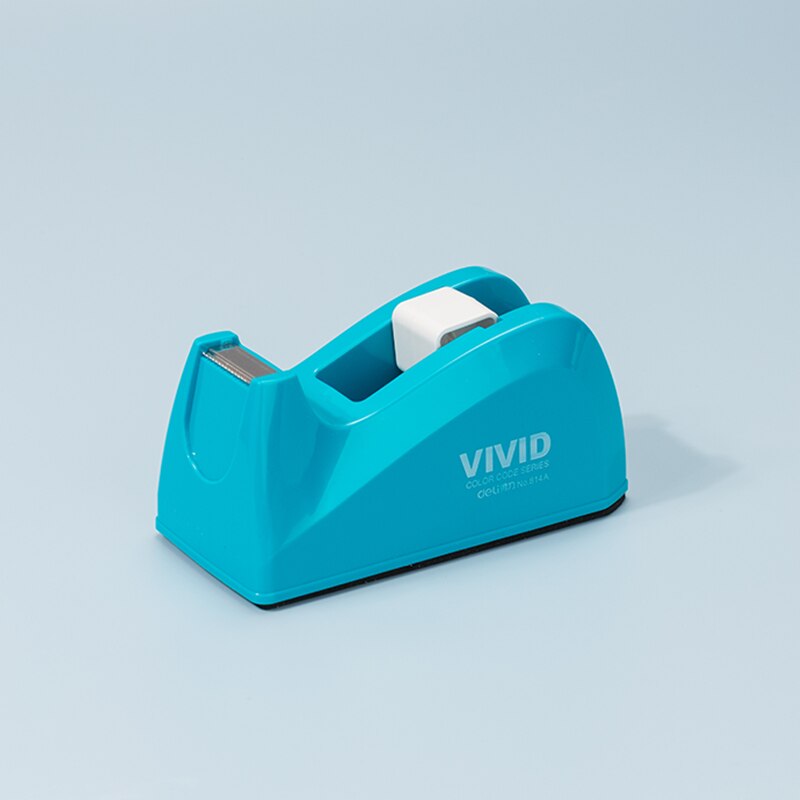DELI Cute Office Tape Dispenser Plastic Stationery Sealing Tape Cutter Washi Tape Storage Organizer Cutter Office Tape Dispen: Blue