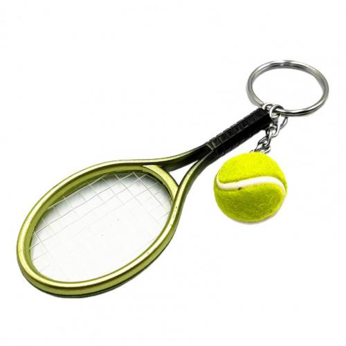 1 pz simulazione Mini Tennis racchetta palla portachiavi ciondolo borsa portachiavi accessori uomo donna portachiavi Trinket auto portachiavi gioielli: green