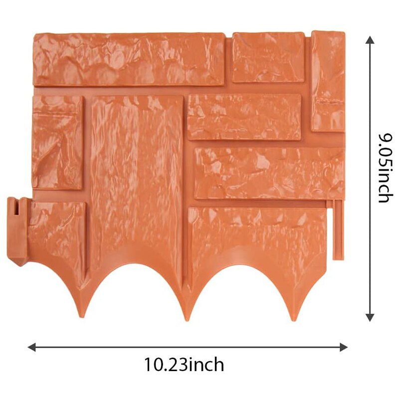 Ogrodzenie plastikowe ogrodowe, 6 sztuk ogrodzenia ogrodowego sztuczne ogrodzenie krajobrazowe chodnik 26X23cm (pomarańczowy)