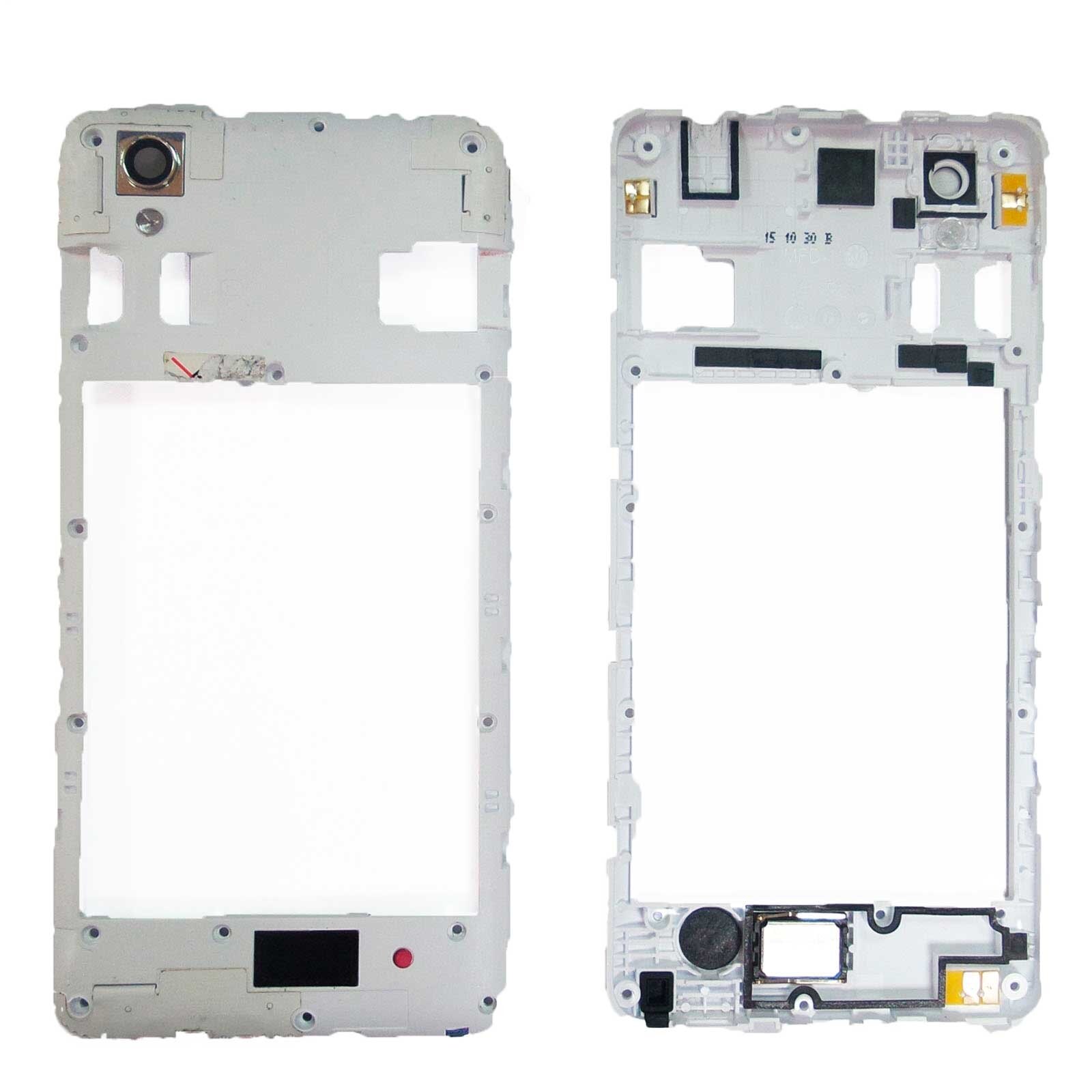 Carcasa Intermedia Buzzer ZTE Blade A452 Blanco LENTE DORADA Repuesto Original
